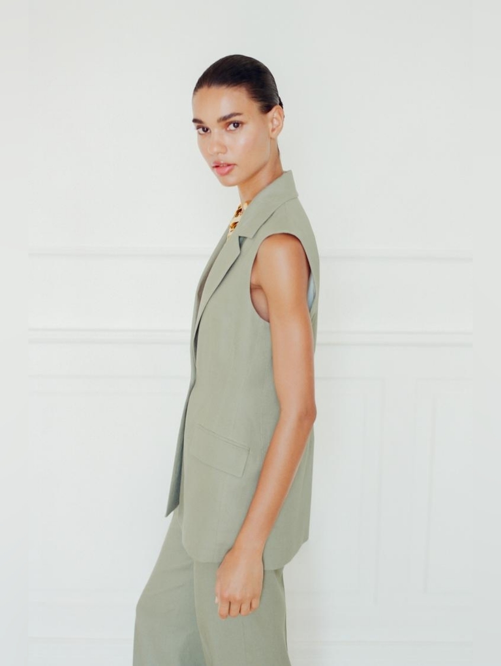 LINEN LONG VEST WITH STRAIGHT LEG LINEN PANTS SIZE XS/S - Picture 7 of 13